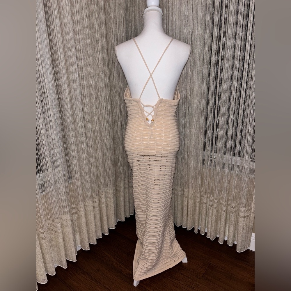 Sleeveless Knit Maxi Dress in Cream